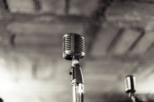 Black and White Vintage Microphone