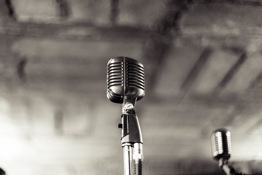 Black and White Vintage Microphone