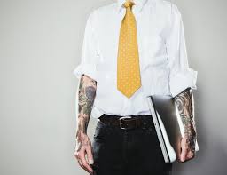 Sleeve tattoo at interview