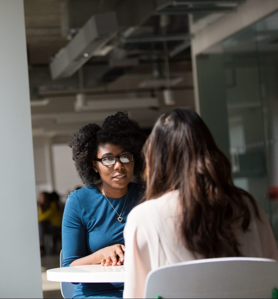 two professional women discuss addictions