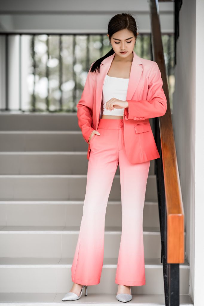 woman on stairs