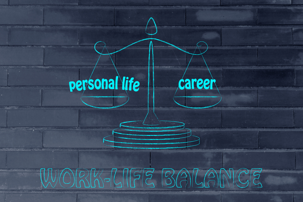 scale image with work life balance underneath