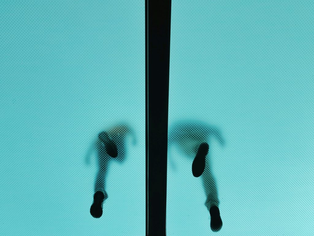 glass ceiling seen from below by ambitious women