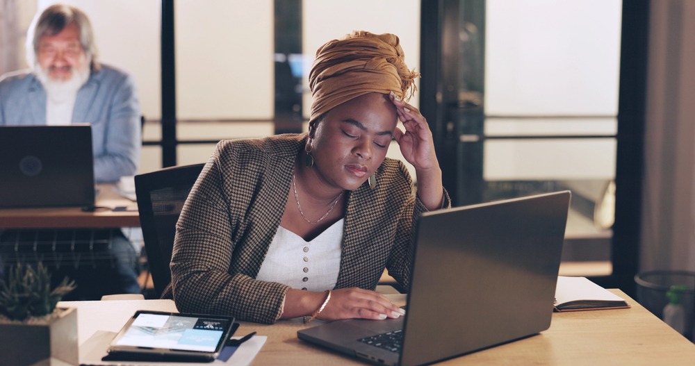 overworked Black woman with no time to make herself more visible