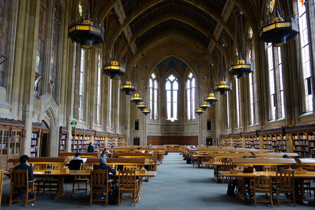 inside an ivy league library