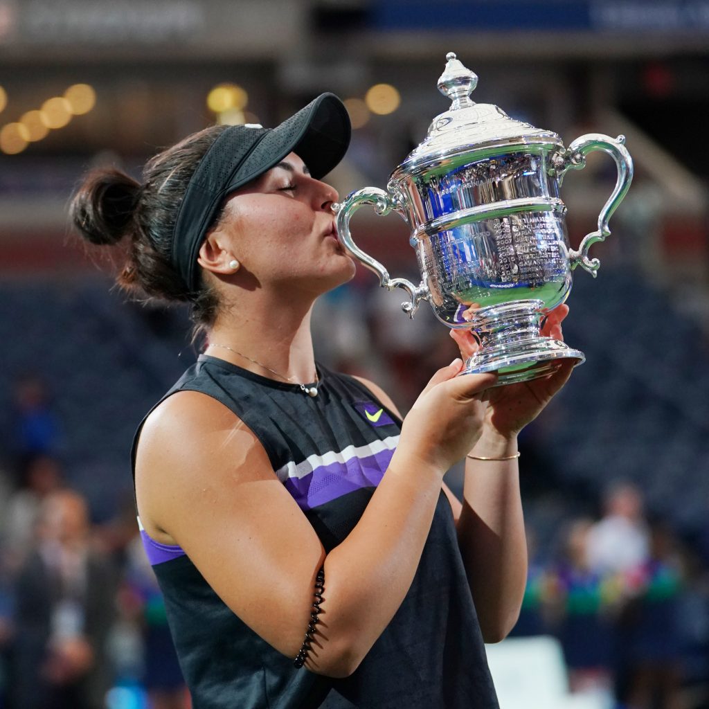 Photo of Bianca Andreescu with US Open Trophy