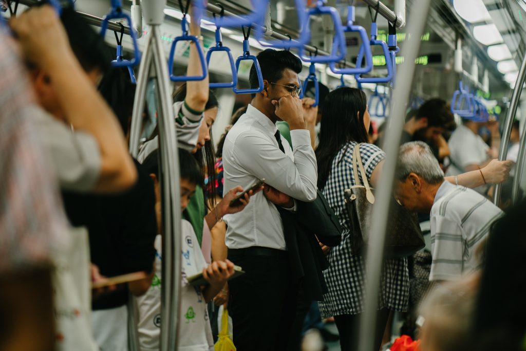 return to work via mass transit after holidays