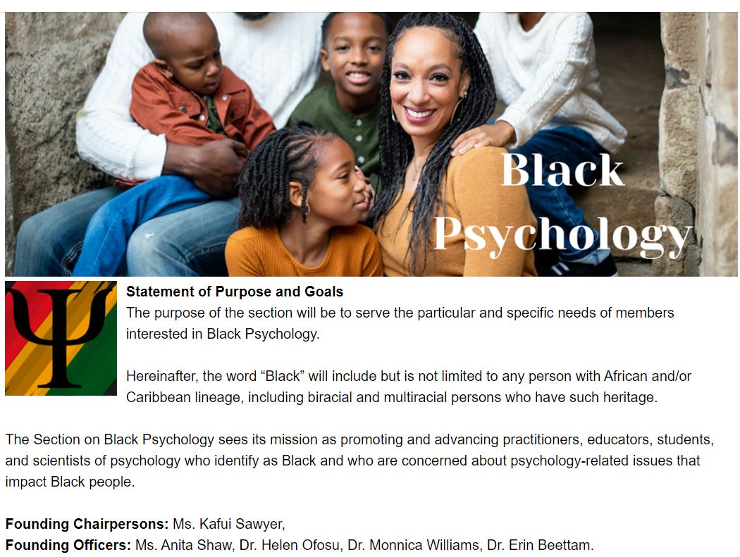 Black Psychology Section, CPA